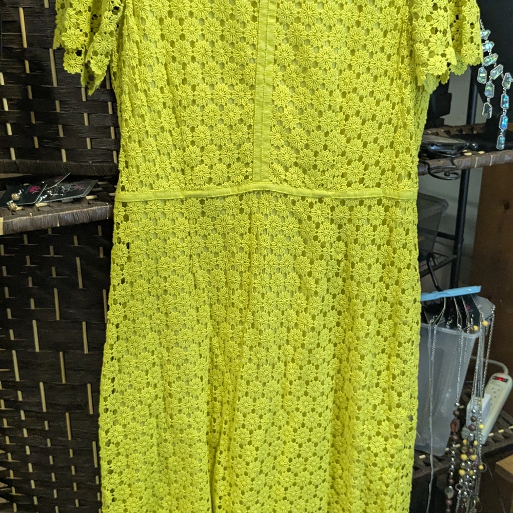 Lands' End Yellow Ribbed Midi Sundress for Wedding Guest